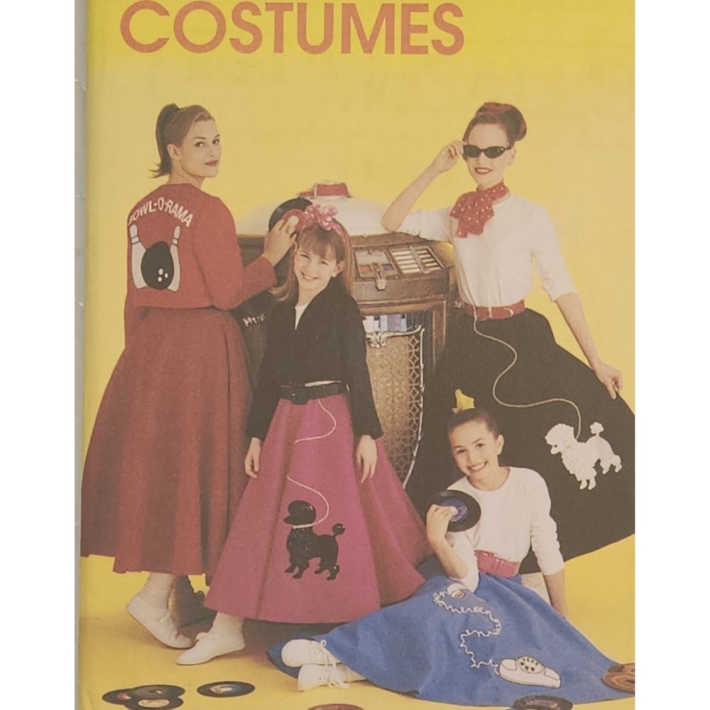 Poodle Skirt 50s Costume Sewing Pattern McCall's M6234 60s Midi Flare Circle NEW